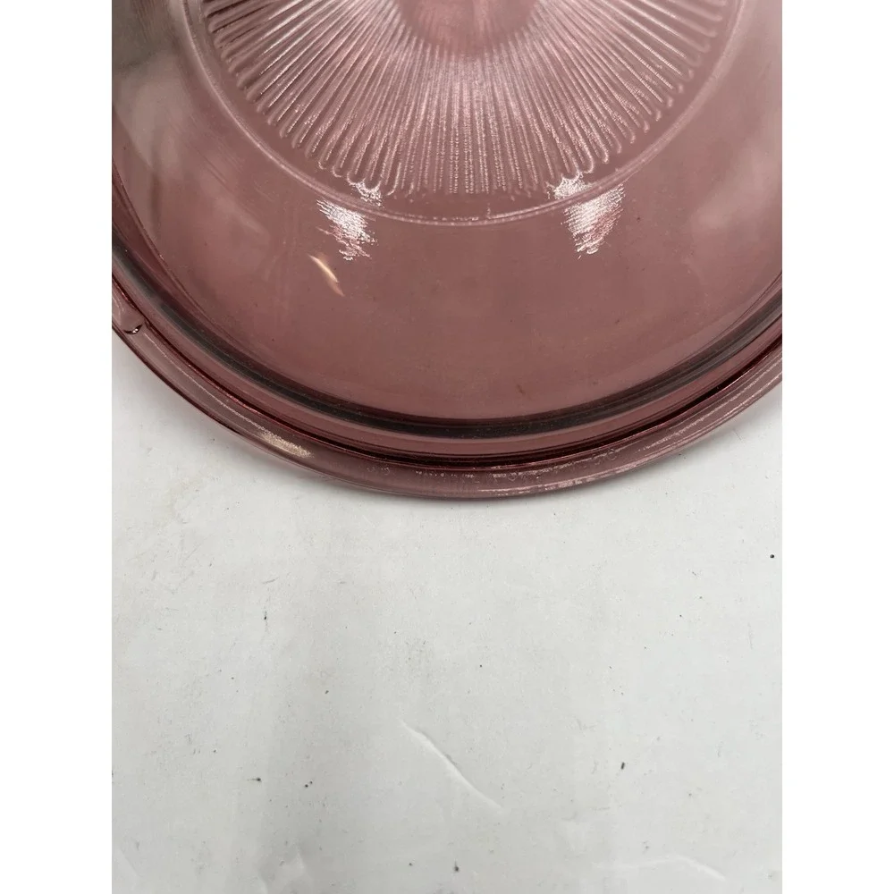Vintage Visions Cranberry 1.5L Glass Saucepan Pot w Lid Made in USA